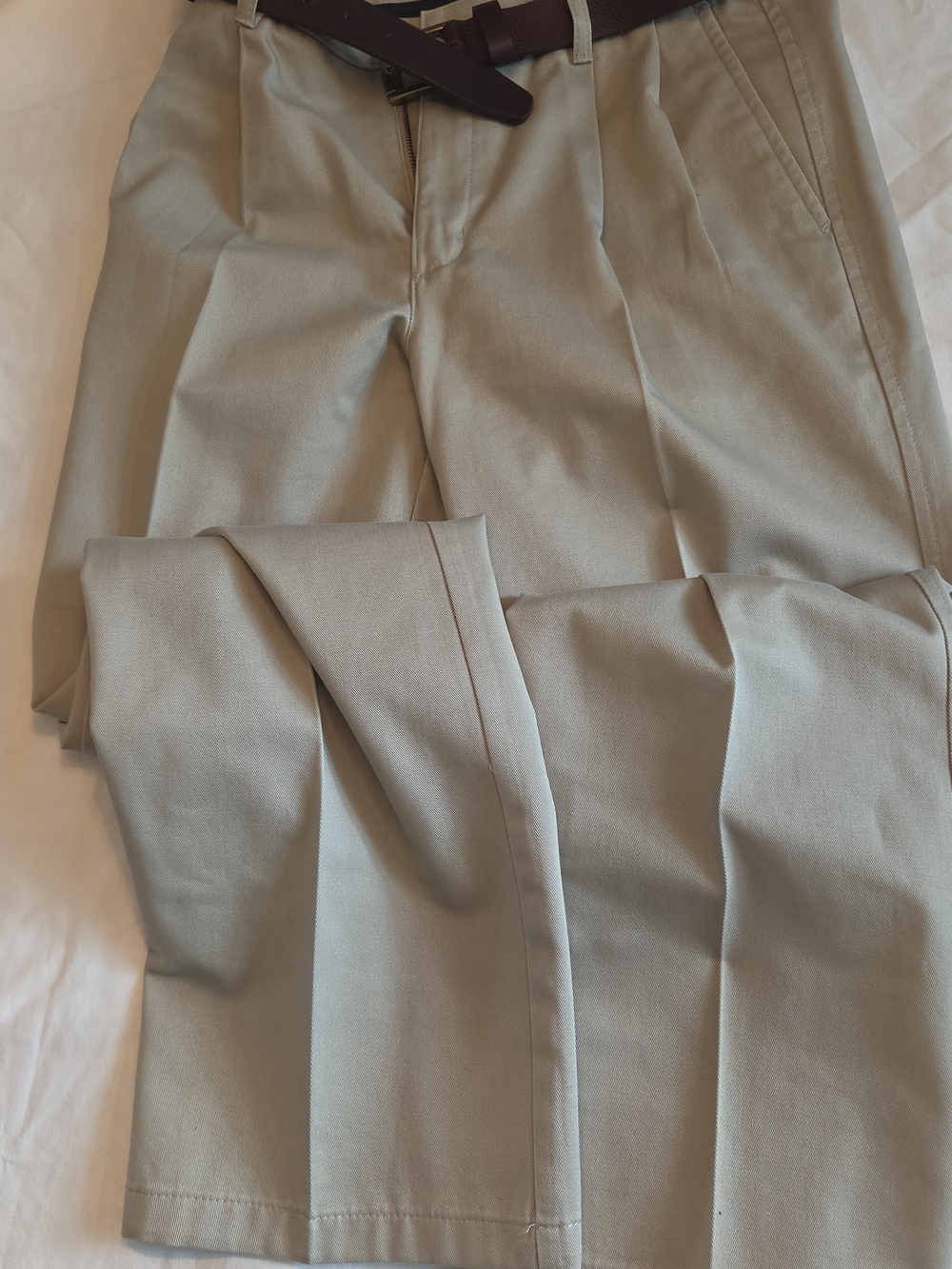 Dockers Boys' Khaki Beige School Chino Bottoms - Beige 18 flex waist with Belt